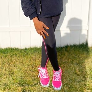 Athletic Stretchy Pink Stripped Leggings